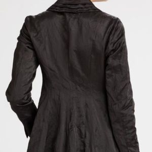 Eileen Fisher Black Satin Shawl Collar Coat